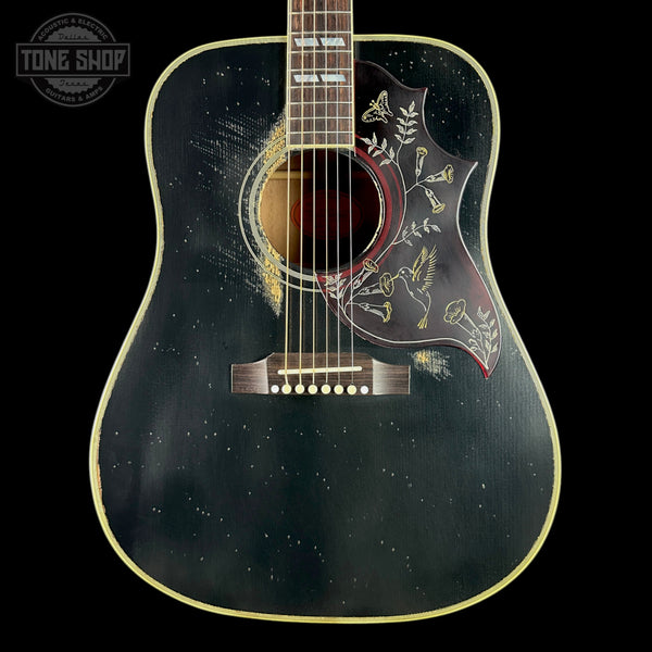 Front of Gibson Custom Shop Dealer Select 1960 Hummingbird Ebony Murphy Lab Heavy Aged.