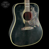 Front angle of Gibson Custom Shop Dealer Select 1960 Hummingbird Ebony Murphy Lab Heavy Aged.