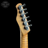 Back of headstock of Used Gregg Deluxe T-Style Gold Sparkle.