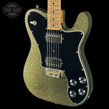Front angle of Used Gregg Deluxe T-Style Gold Sparkle.