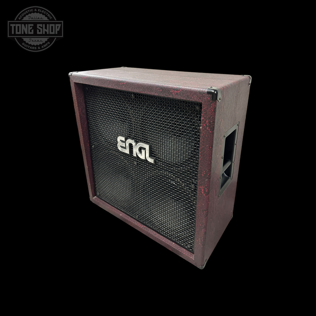 Guitar amplifier cabinet with 'Engl' logo on a black background