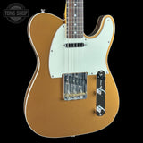 Front angle of Used 2023 Fender JV Modified 60s Custom Telecaster Firemist Gold.