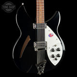 Front angle of Used 2024 Rickenbacker 330/12 Jetglo.