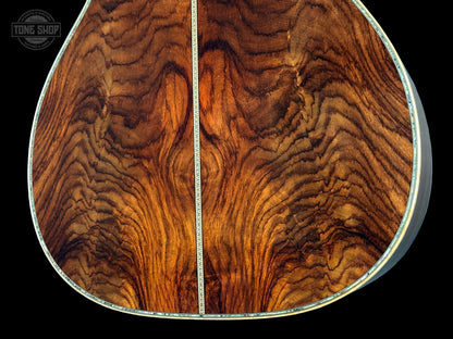 Back angle of Martin Custom Shop 00-12F 45 Style Adirondack/Wild Grain East Indian Rosewood.