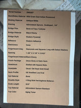 Spec sheet for Martin Custom Shop 00-12 Fret Wild Grain East Indian Rosewood.
