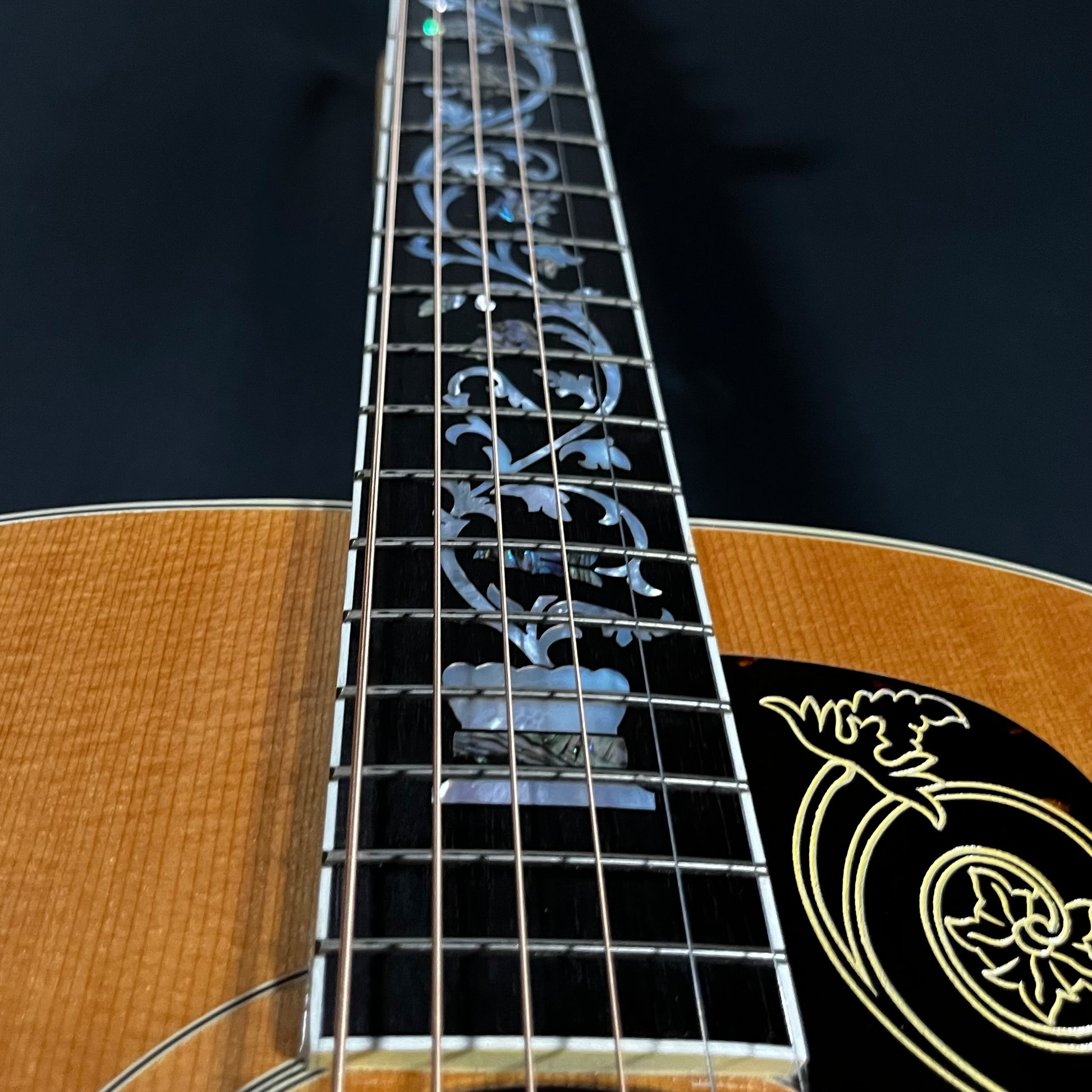 Fret board of Used Gibson Custom Shop J-185 Rick's Custom 1 of 1 w/Case TFW2550