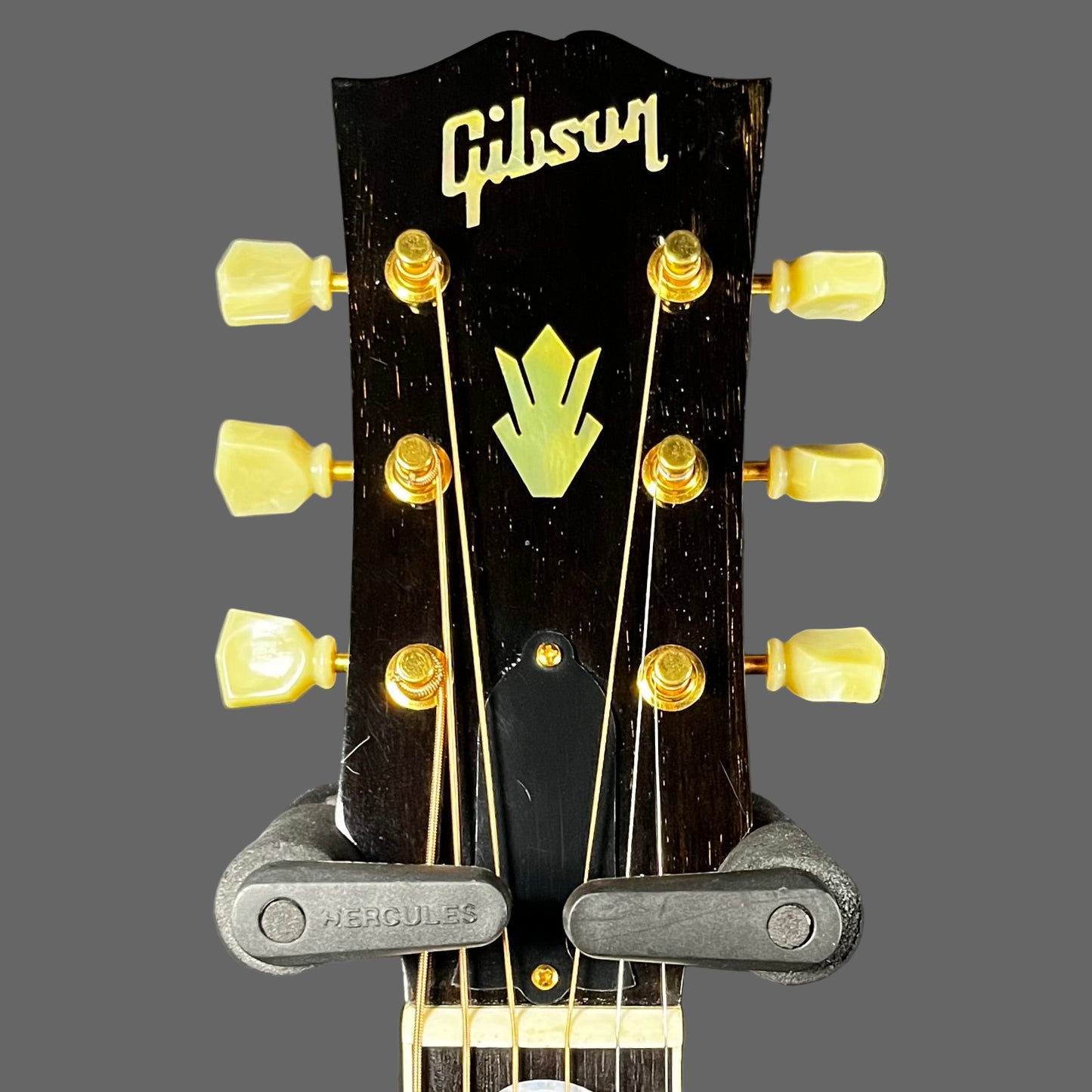 Headstock of Used Gibson Custom Shop J-185 Rick's Custom 1 of 1 w/Case TFW2550