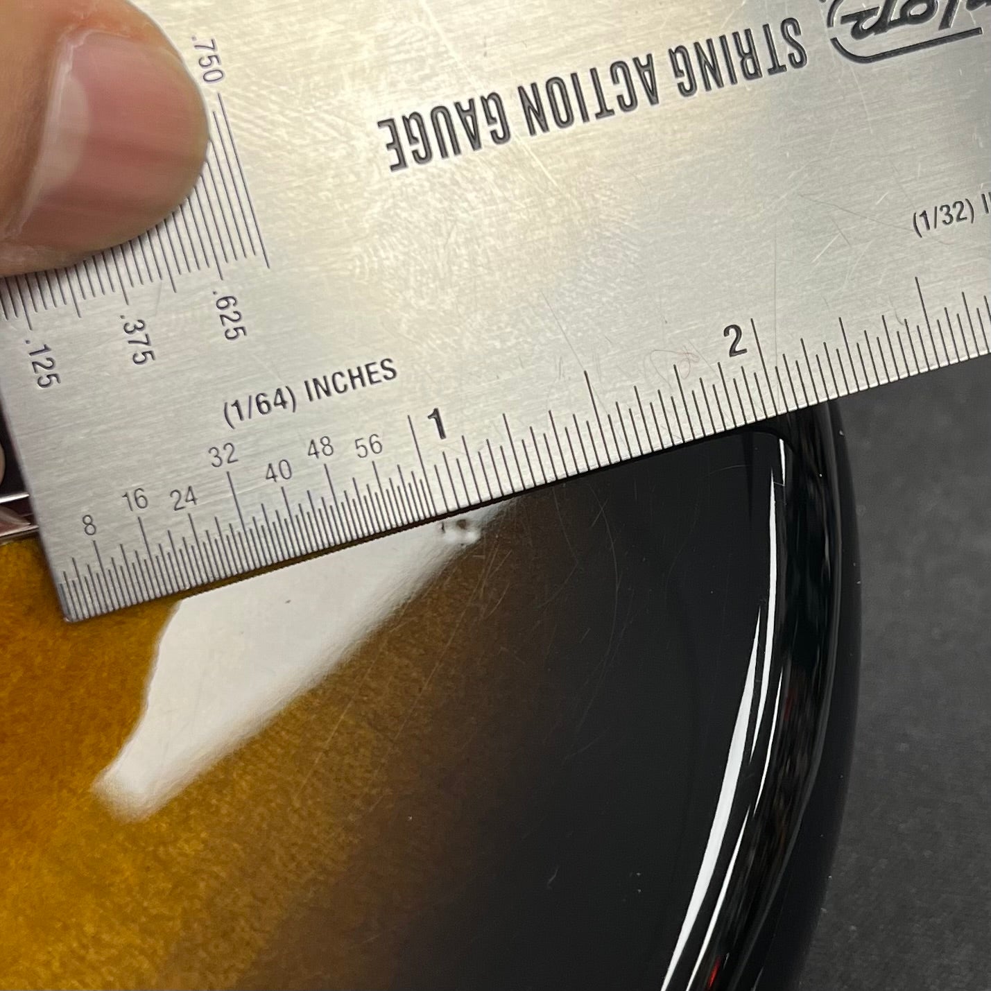 Ding on front of Used Fender Custom Shop Stratocaster 1 of 1 Maple Top Sunburst w/Case TFW2549