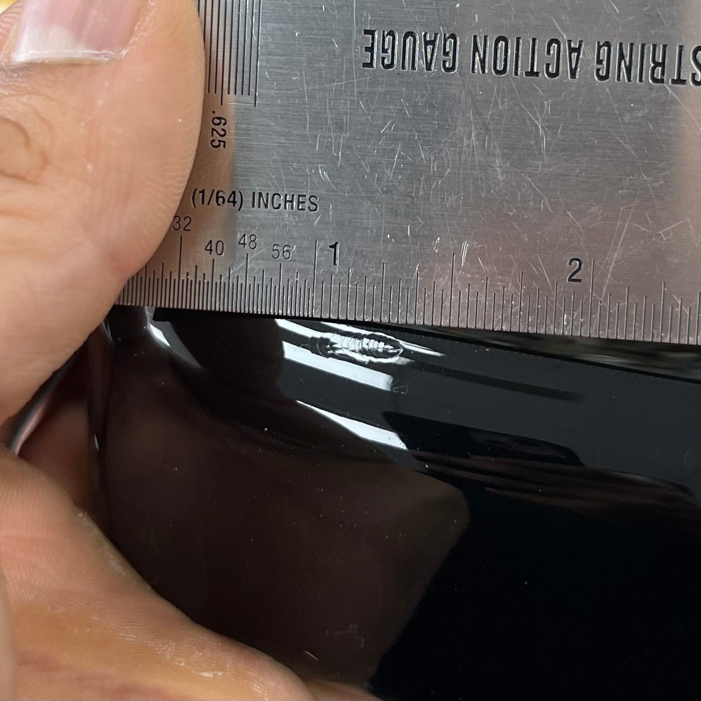 Ding on back edge of Used Fender Custom Shop Stratocaster 1 of 1 Maple Top Sunburst w/Case TFW2549