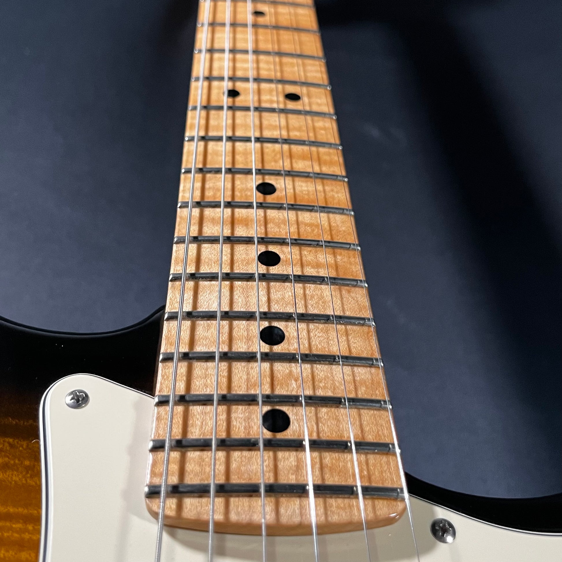 Fret board of Used Fender Custom Shop Stratocaster 1 of 1 Maple Top Sunburst w/Case TFW2549