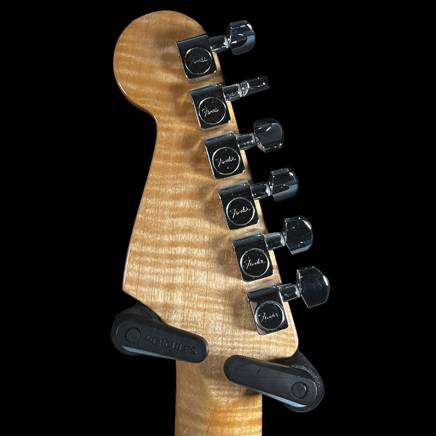 Back of headstock of Used Fender Custom Shop Stratocaster 1 of 1 Maple Top Sunburst w/Case TFW2549