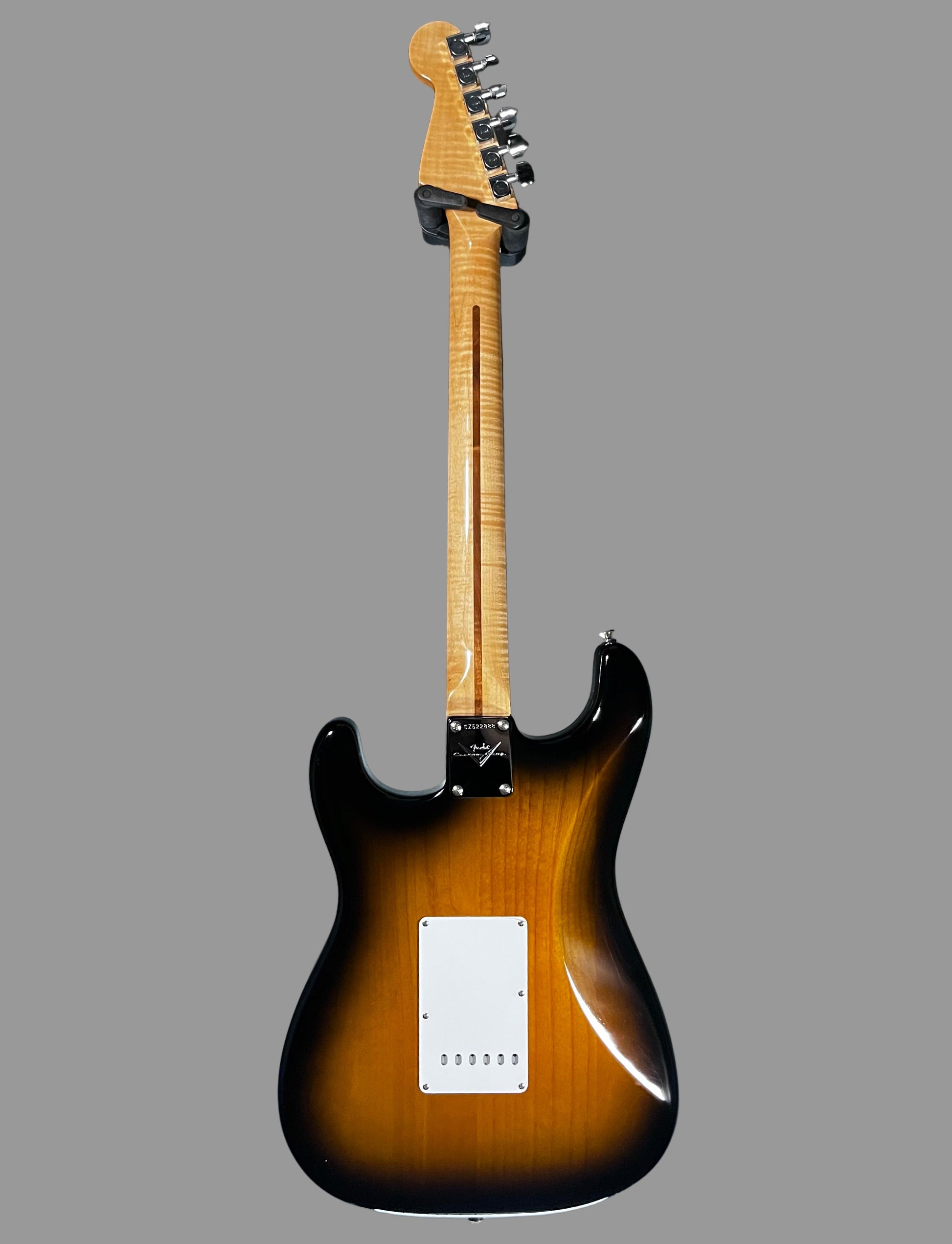 Full back of Used Fender Custom Shop Stratocaster 1 of 1 Maple Top Sunburst w/Case TFW2549