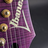 Ding on headstock of Used Ibanez Herman Li Signature.