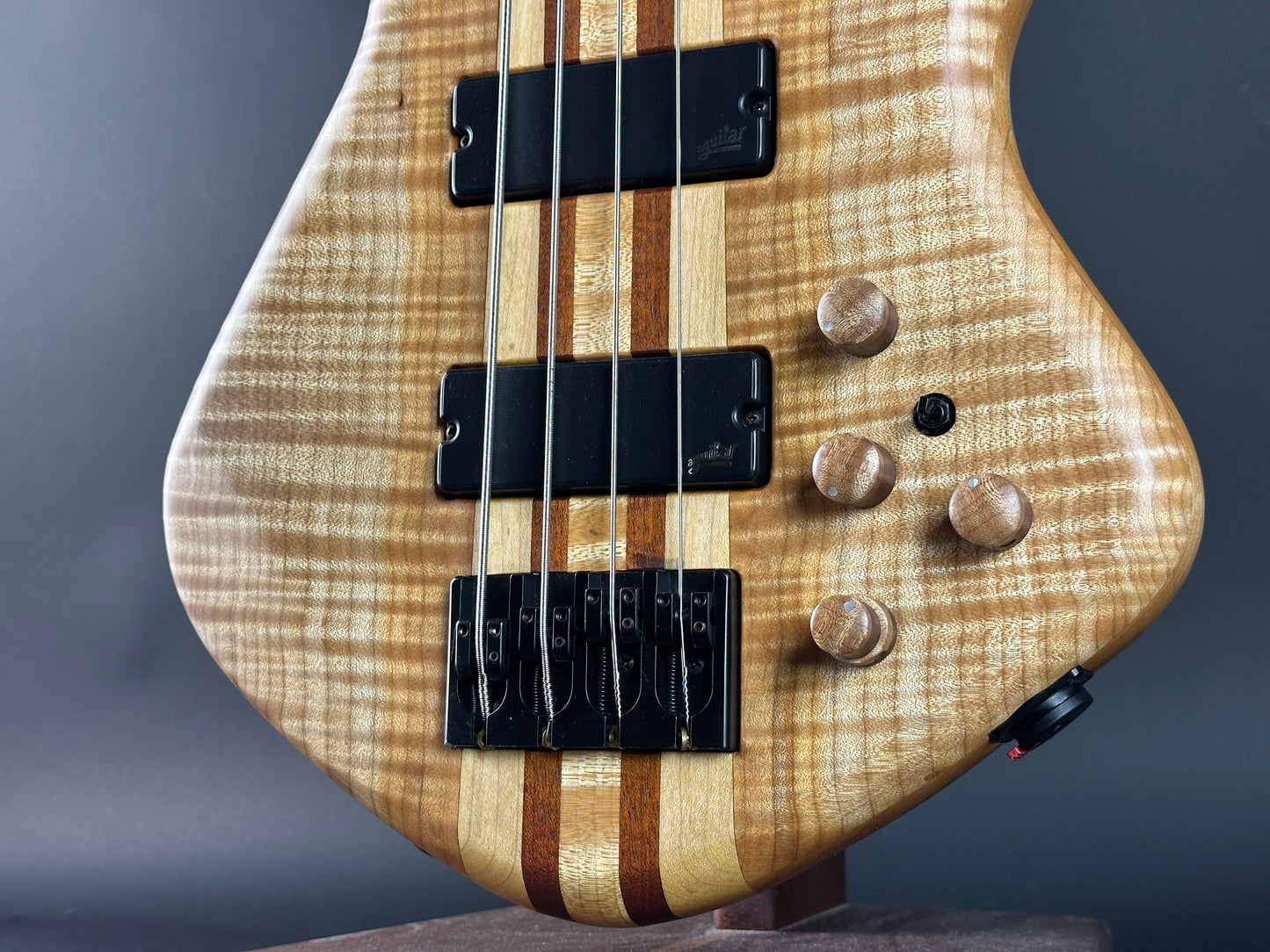 Front angle of Used 2022 Warrior 4 String Neck Thru Dran Michael.