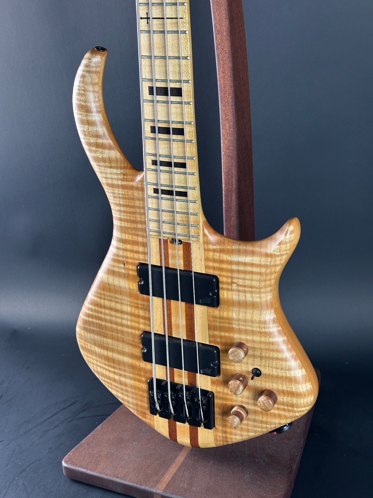 Front angl eof Used 2022 Warrior 4 String Neck Thru Dran Michael.