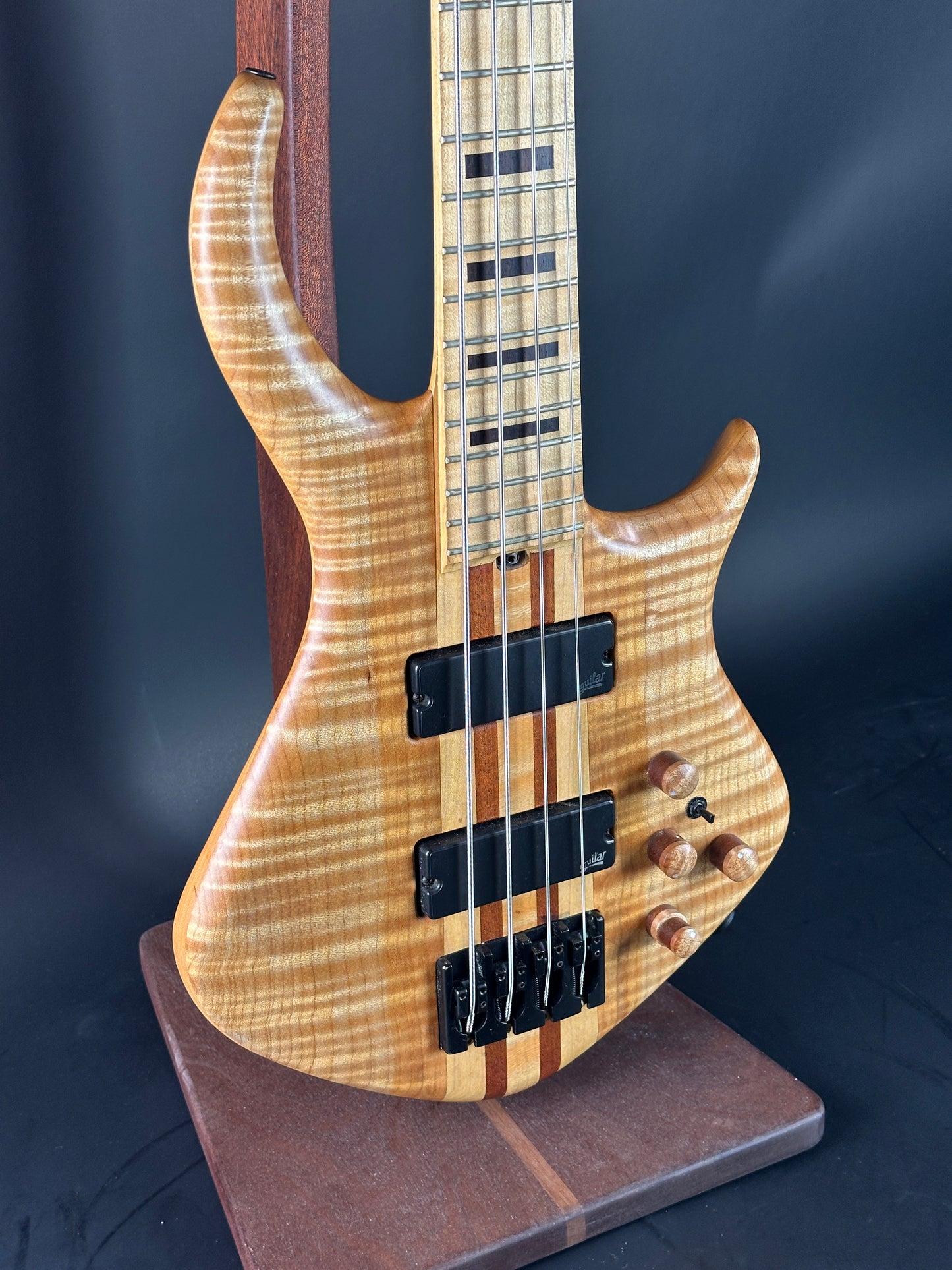 Front angle of Used 2022 Warrior 4 String Neck Thru Dran Michael.