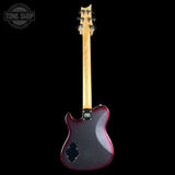 A back view of an HFS electric guitar with a dark glittery purple body and a natural maple neck, shown against a solid black background with a Tone Shop watermark in the top left corner.
