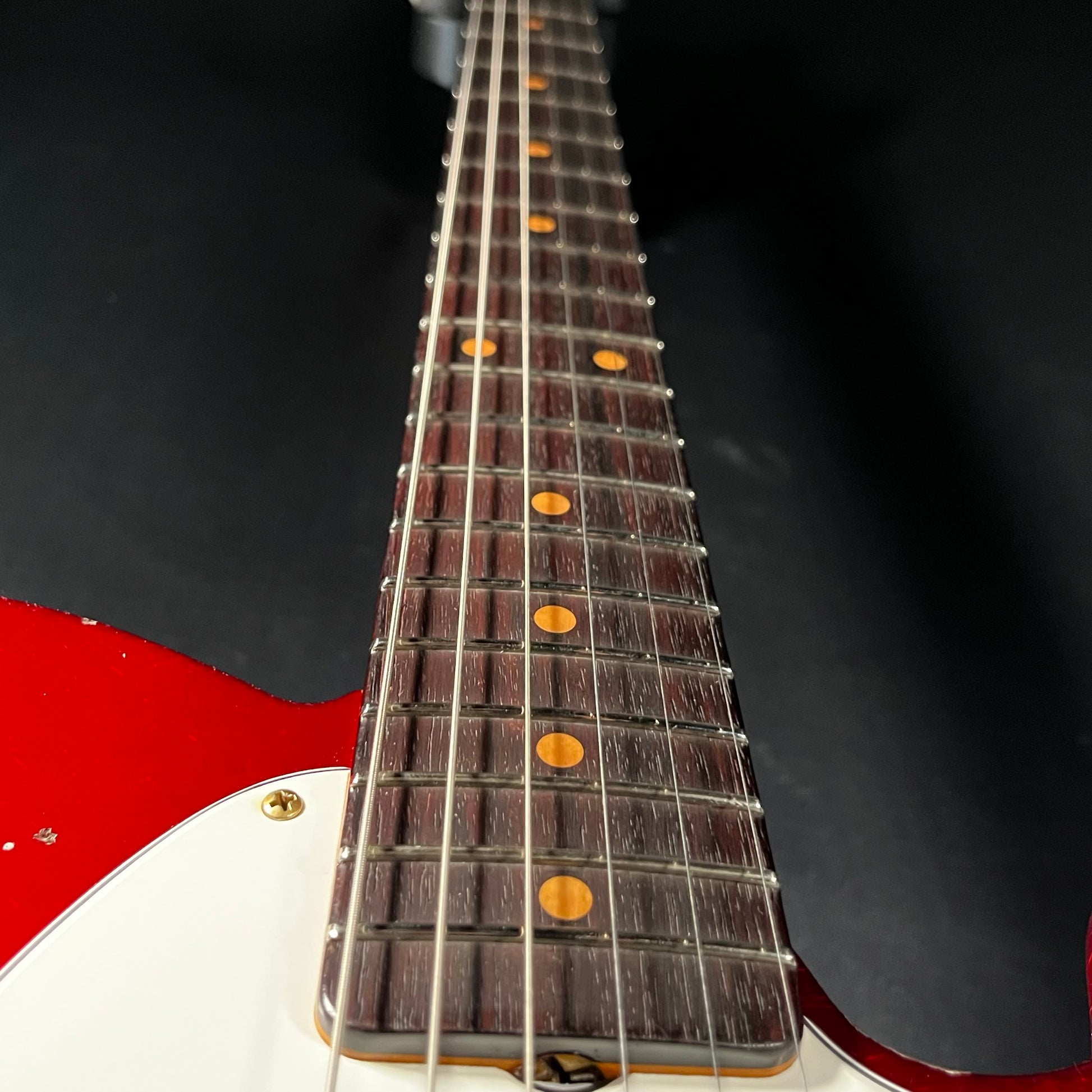 Fret board of Used 2025 Fender Custom Shop 1961 Telecaster Heavy Relic Faded Aged Candy Apple Red w/Case TFW2544