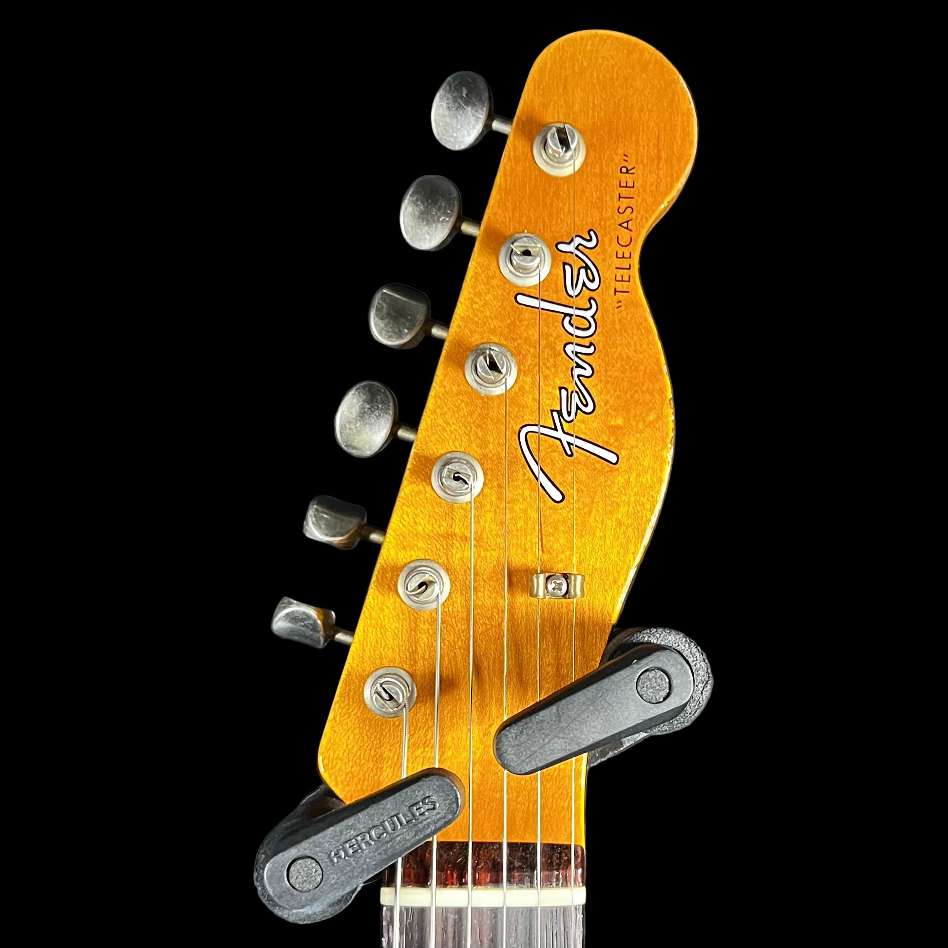 Headstock of Used 2025 Fender Custom Shop 1961 Telecaster Heavy Relic Faded Aged Candy Apple Red w/Case TFW2544