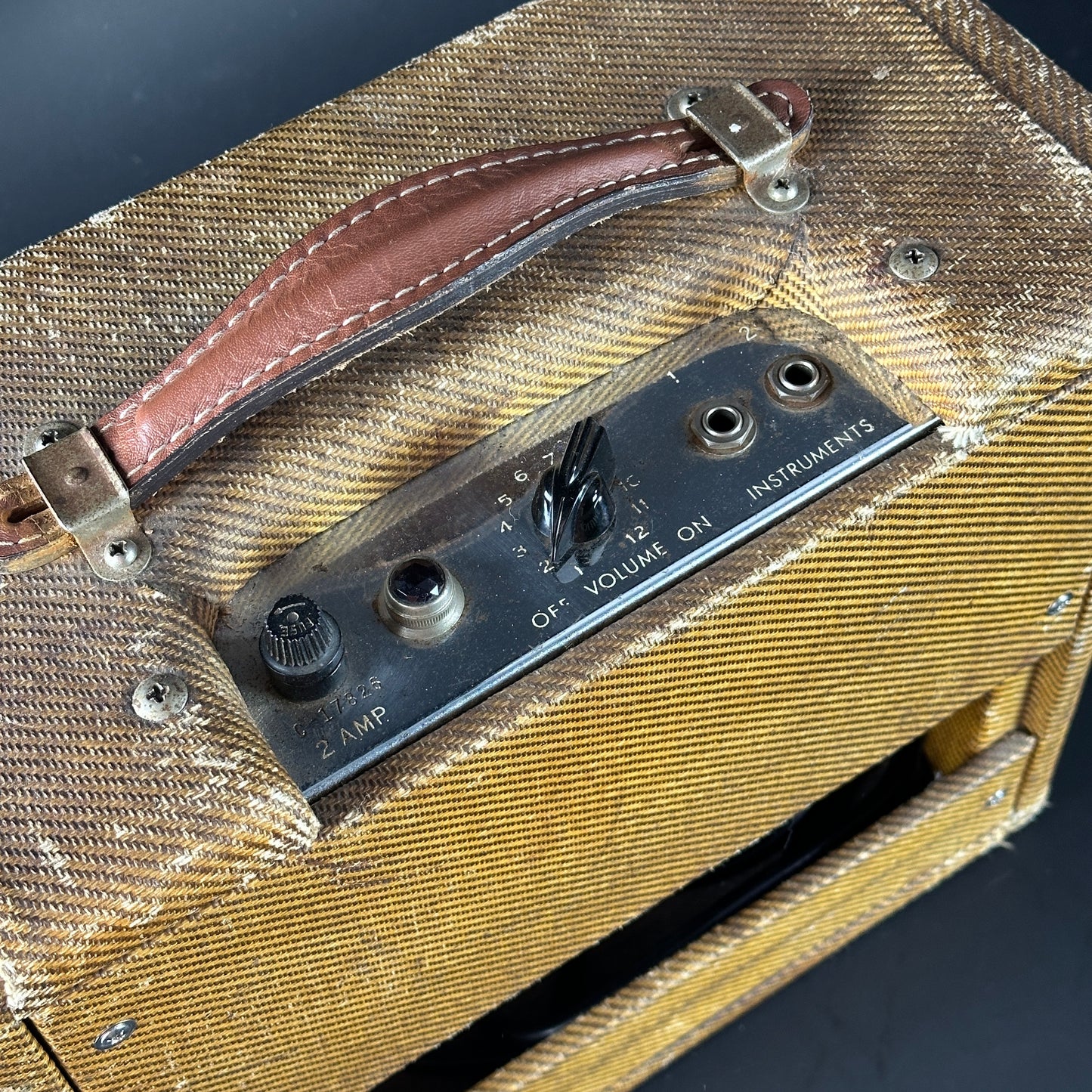 Panel of Vintage 1962 Fender Champ 5f1.