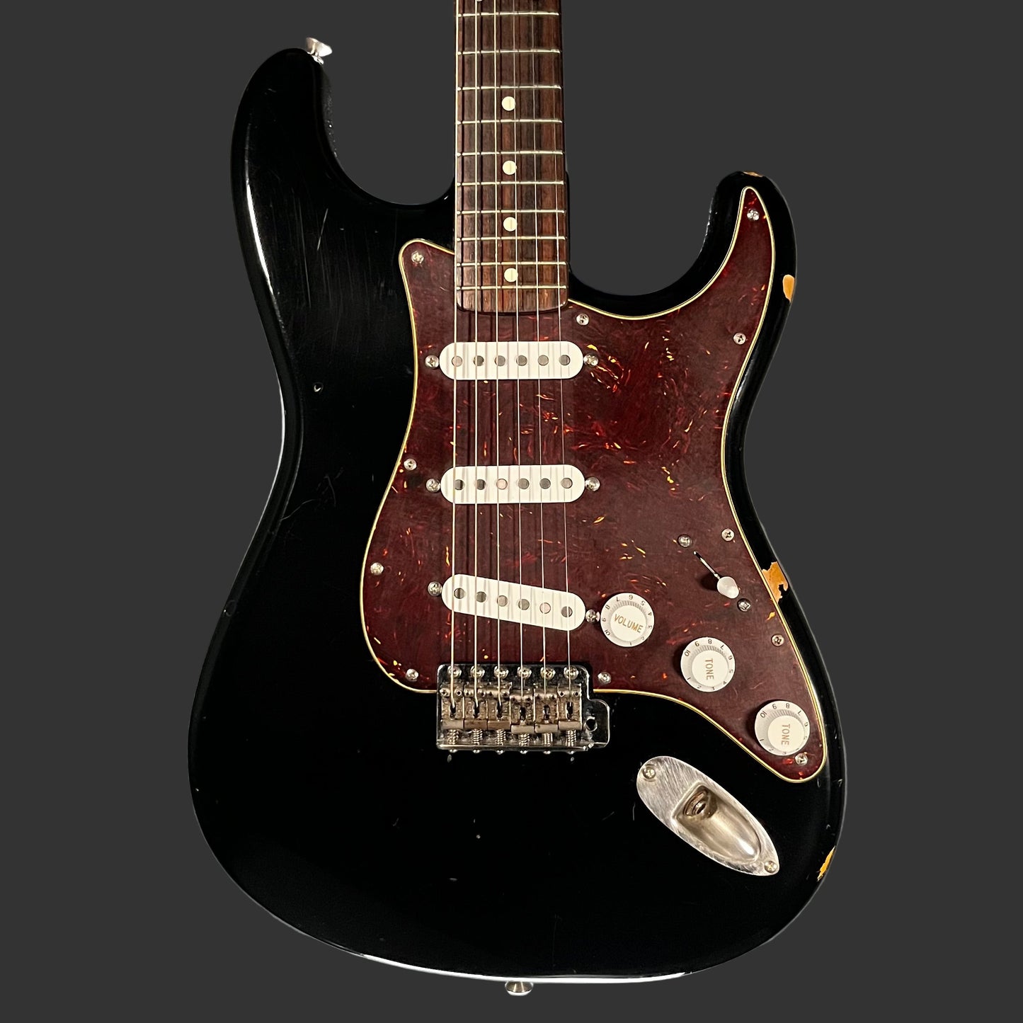 Front of Used 1982 Fender ST62 Stratocaster MIJ Black w/case TFW2534