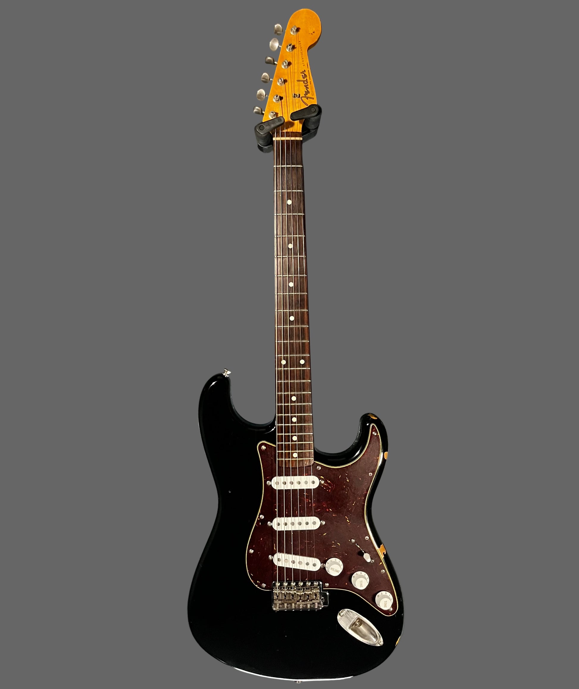 Full front of Used 1982 Fender ST62 Stratocaster MIJ Black w/case TFW2534