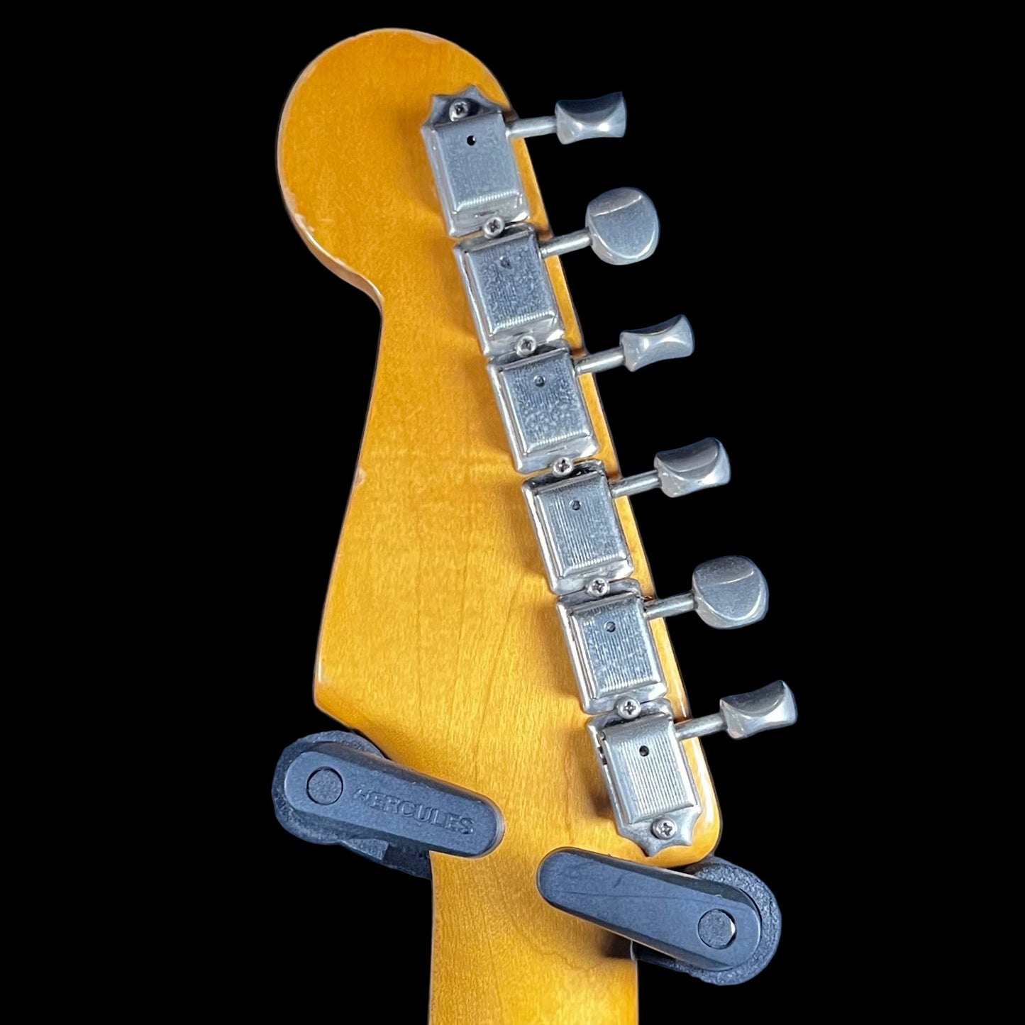 Back of headstock of Used 1982 Fender ST62 Stratocaster MIJ Black w/case TFW2534