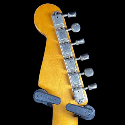 Back of headstock of Used 1982 Fender ST62 Stratocaster MIJ Black w/case TFW2534