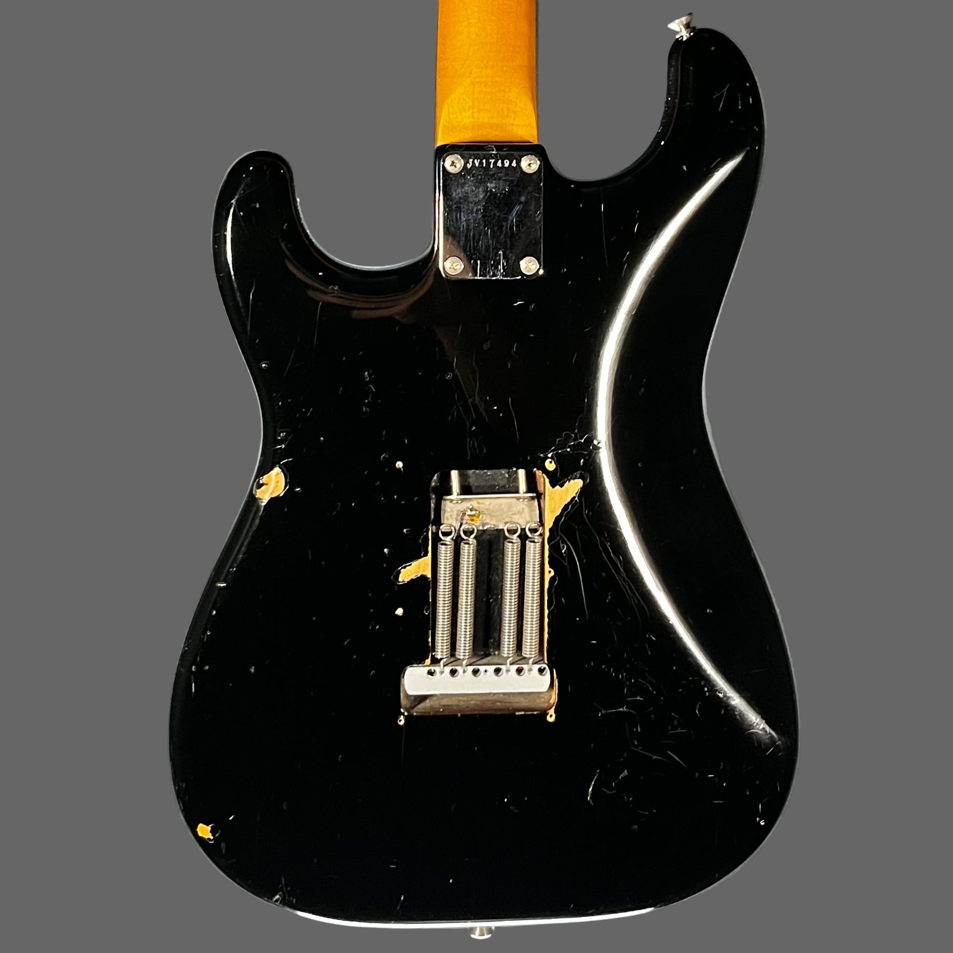 Back of Used 1982 Fender ST62 Stratocaster MIJ Black w/case TFW2534