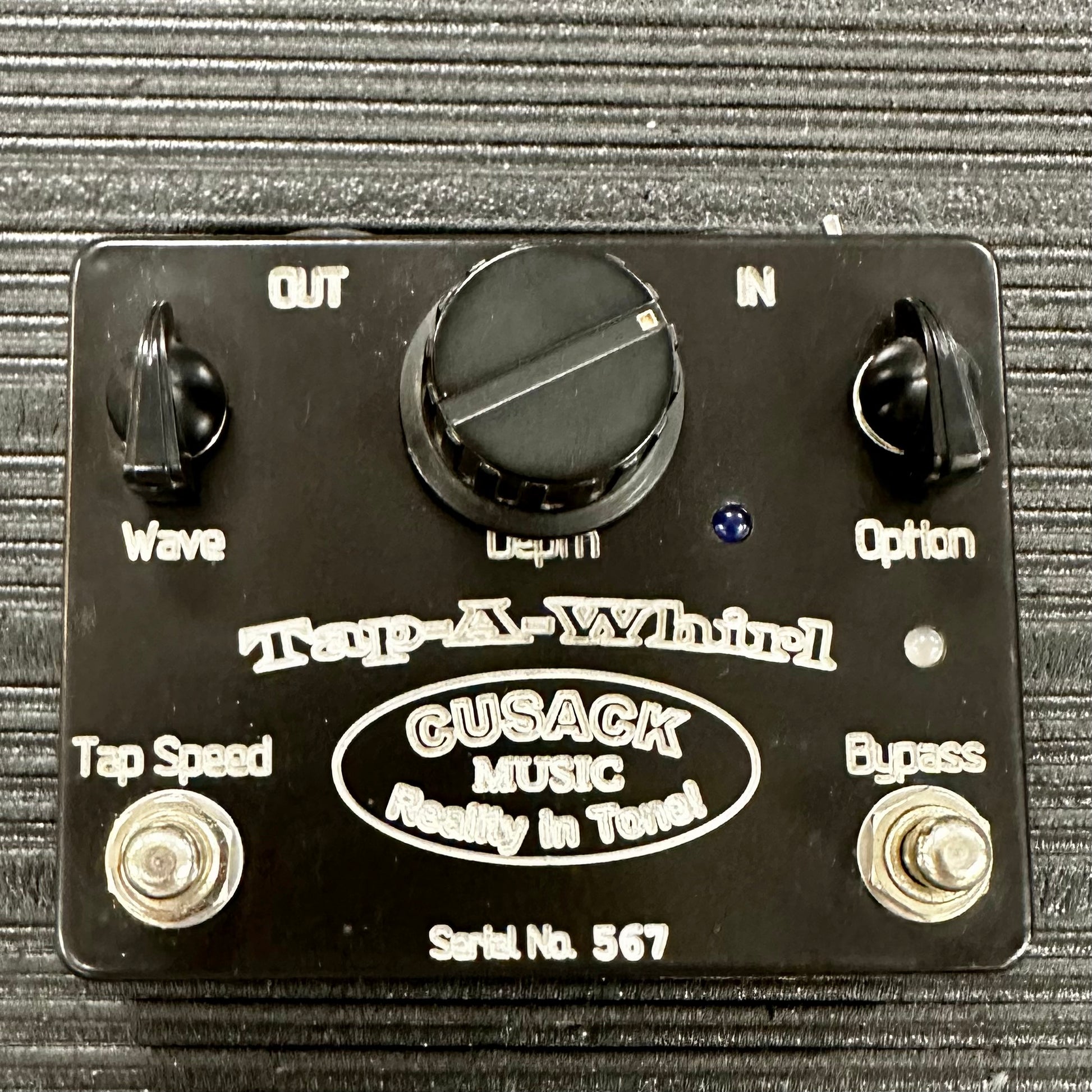Top down of Used Cusack Music Tap-A-Whirl Temolo Pedal TSS2630.