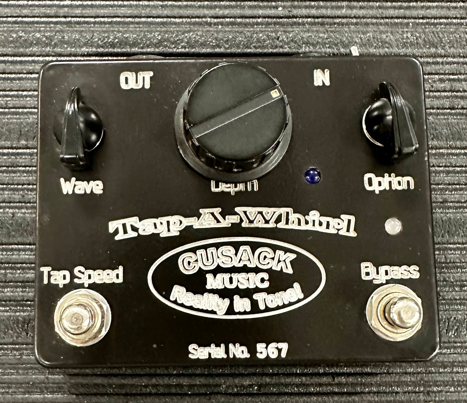 Top down of Used Cusack Music Tap-A-Whirl Temolo Pedal TSS2630.