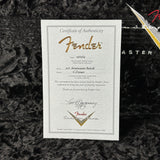 Fender Certificate of Authenticity on a textured black background