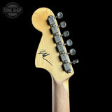 Back of headstock of Used Nash T-22 DLX Shell Pink Heavy Aging Ash.
