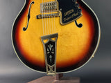 Front angle of Vintage 1972 Gretsch Super Chet Sunburst.