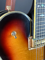 Wear on shoulder of Vintage 1972 Gretsch Super Chet Sunburst.