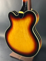 Back angle of Vintage 1972 Gretsch Super Chet Sunburst.