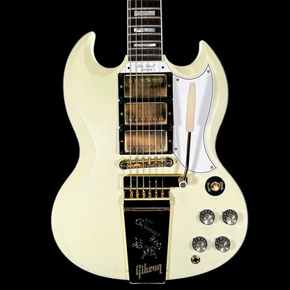 Front o Used 2024 Gibson 63 SG Custom Reissue w/Maestro Vibrola Classic White w/Case TFW2604