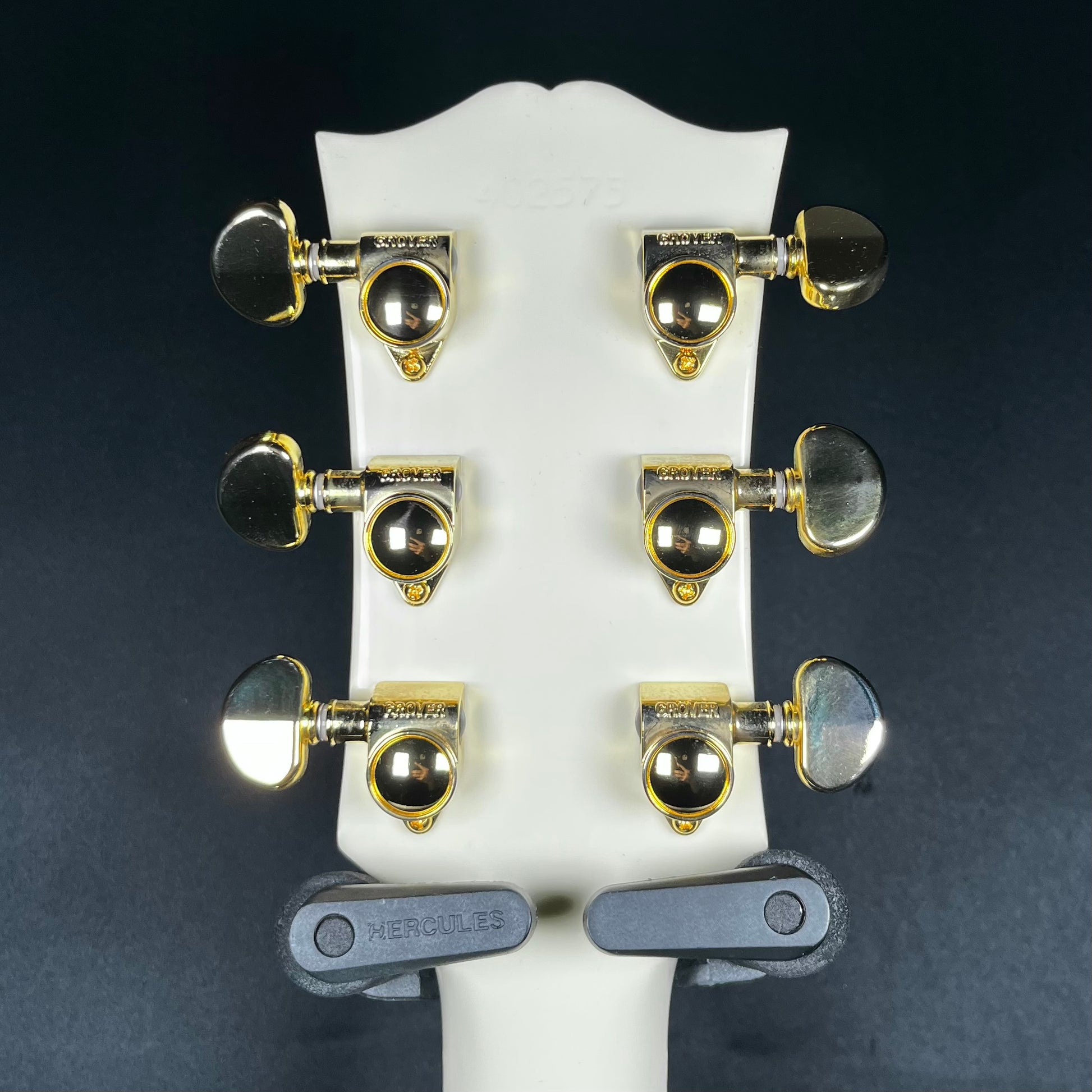 Back of headstock of Used 2024 Gibson 63 SG Custom Reissue w/Maestro Vibrola Classic White w/Case TFW2604