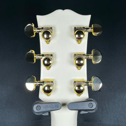 Back of headstock of Used 2024 Gibson 63 SG Custom Reissue w/Maestro Vibrola Classic White w/Case TFW2604