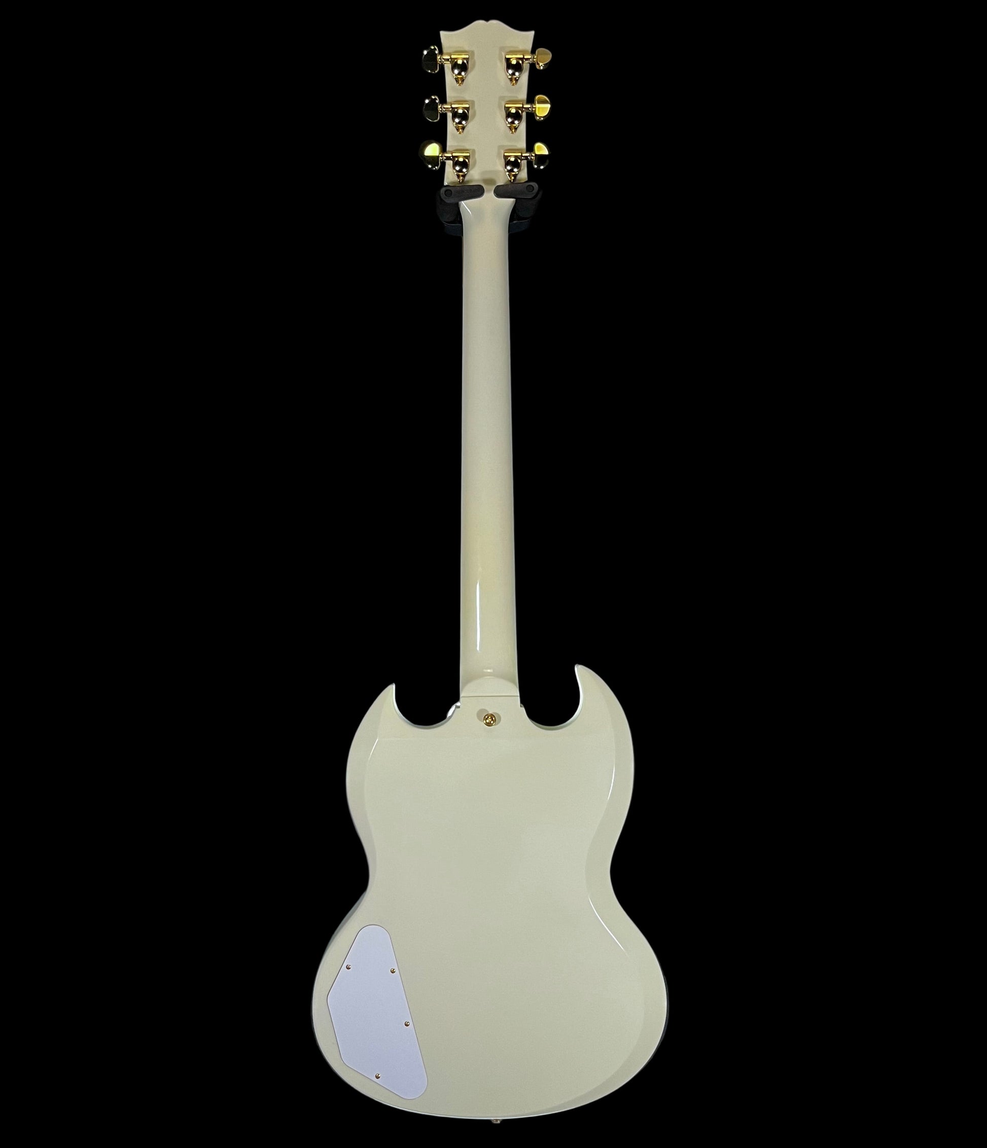 Full back of Used 2024 Gibson 63 SG Custom Reissue w/Maestro Vibrola Classic White w/Case TFW2604