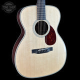 Front angle of Collings OM2H Natural Sitka/EIR.