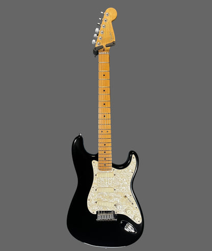 Full front of Used 1993 Fender Stratocaster Plus Black w/Refret & Plek w/Case TFW2585