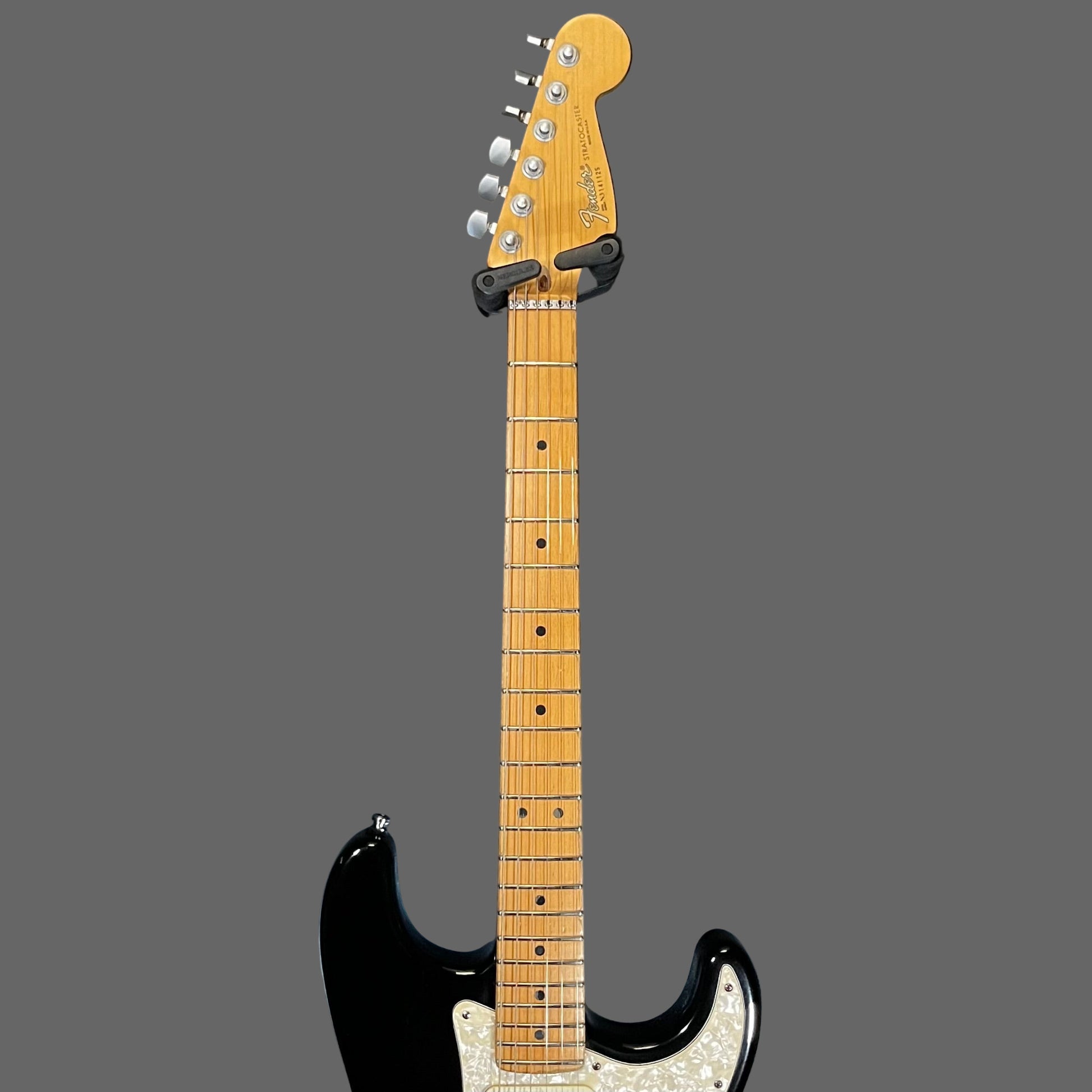 Neck of Used 1993 Fender Stratocaster Plus Black w/Refret & Plek w/Case TFW2585