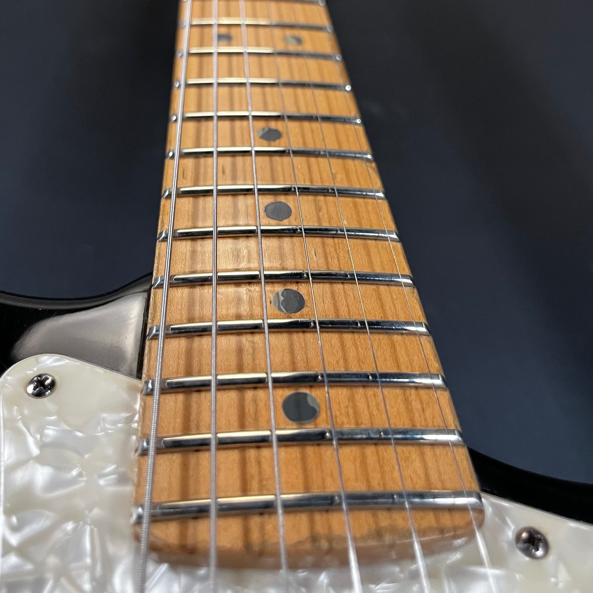 Fret board of Used 1993 Fender Stratocaster Plus Black w/Refret & Plek w/Case TFW2585