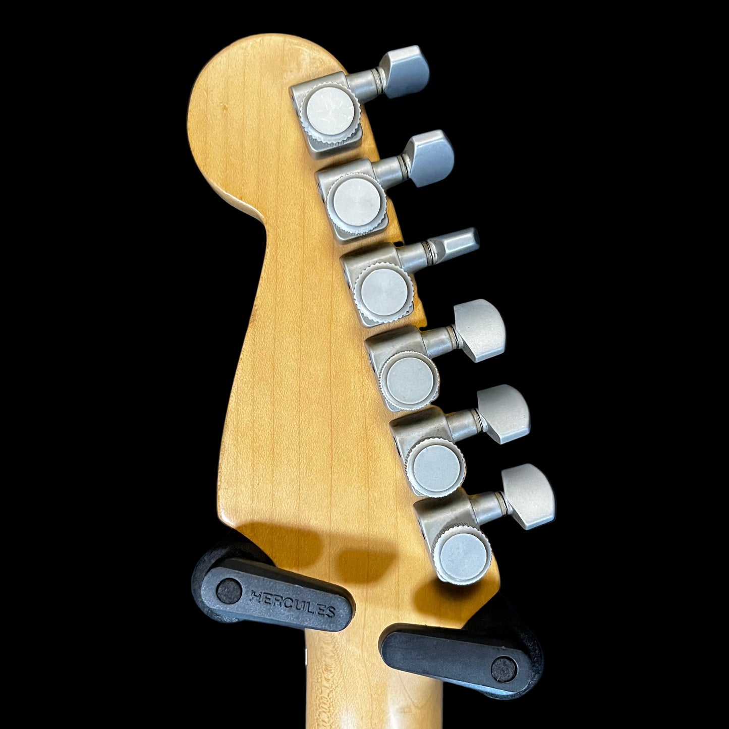Back of headstock of Used 1993 Fender Stratocaster Plus Black w/Refret & Plek w/Case TFW2585