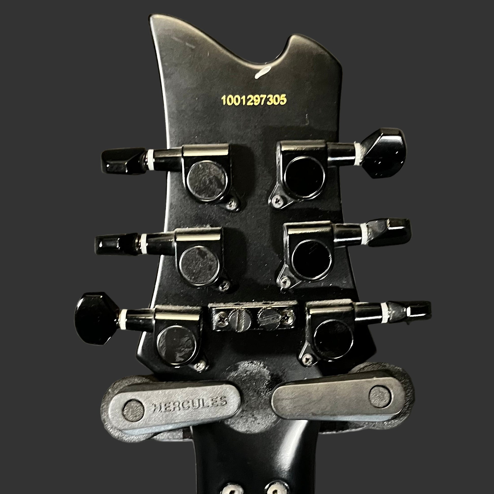 Back of headstock of Used 2010 Kramer Assault Black TFW2597