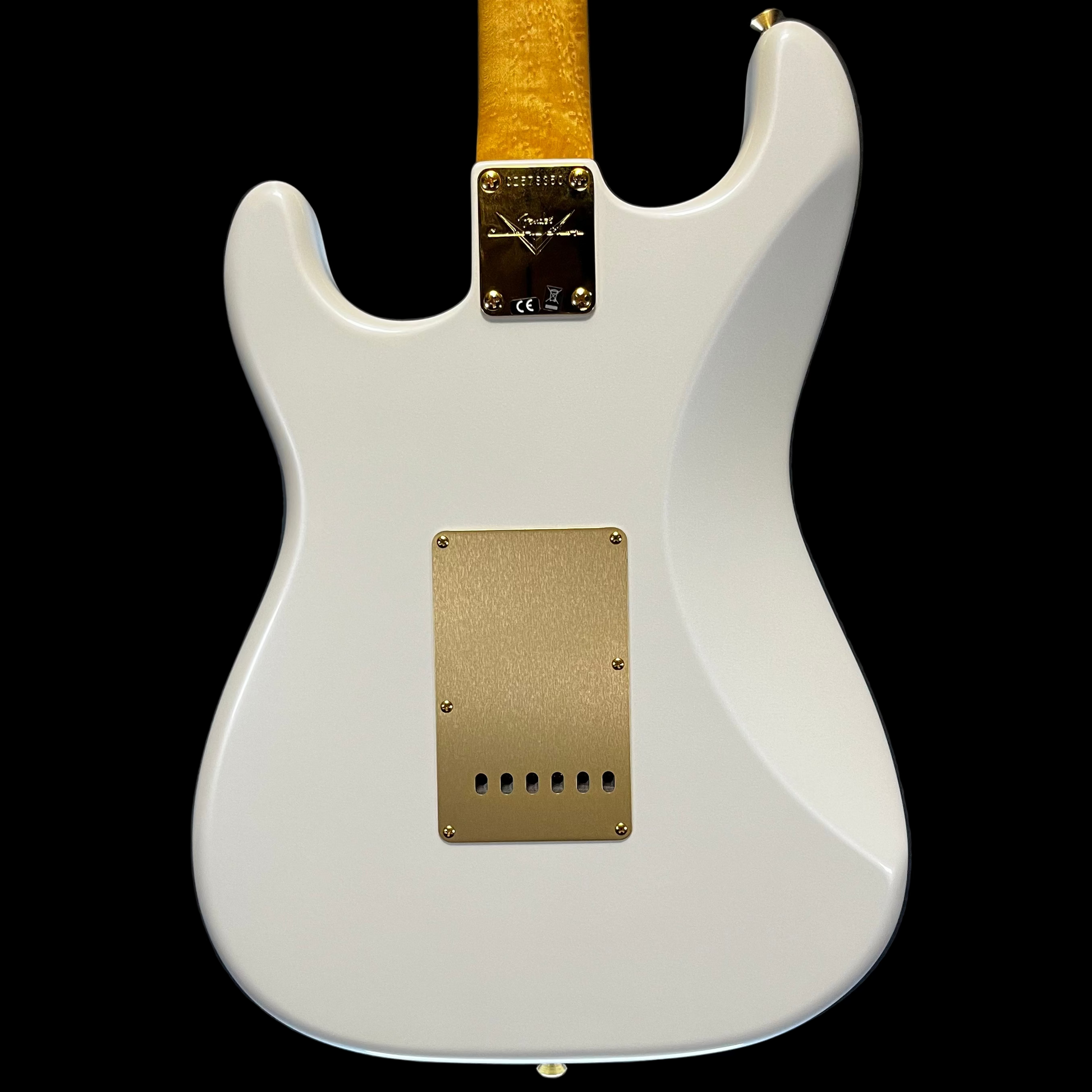 Back of Fender Custom Shop 56/63 Stratocaster NOS Arctic Pearl w/case