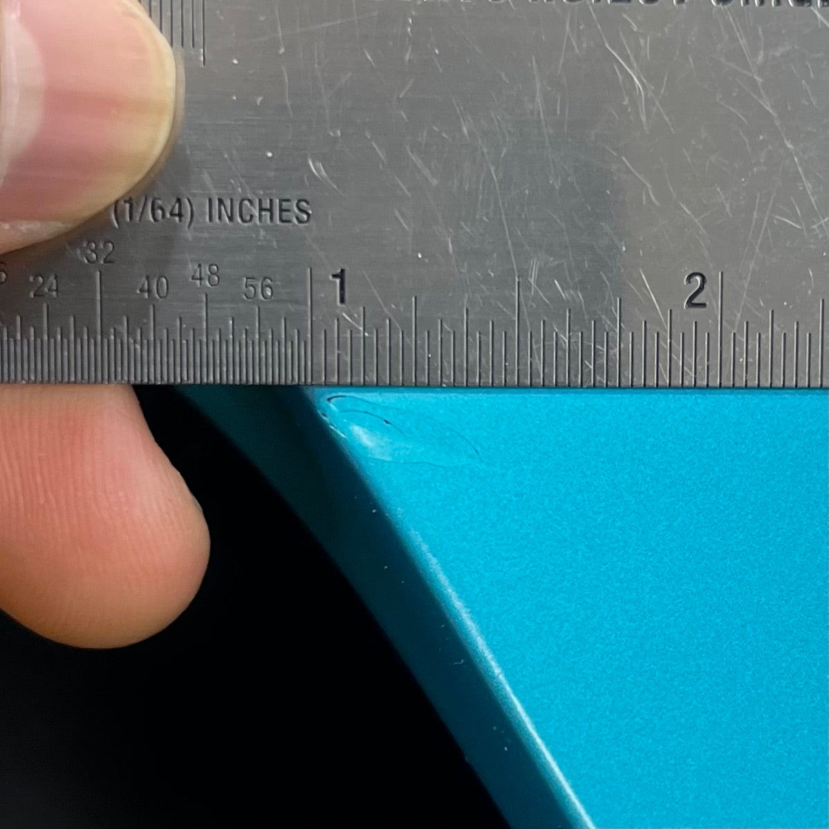 Ding of front of Used 2018 EVH Wolfgang Standard MP Matte Blue Frost w/Case TFW2615