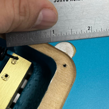 Chip on back of Used 2018 EVH Wolfgang Standard MP Matte Blue Frost w/Case TFW2615