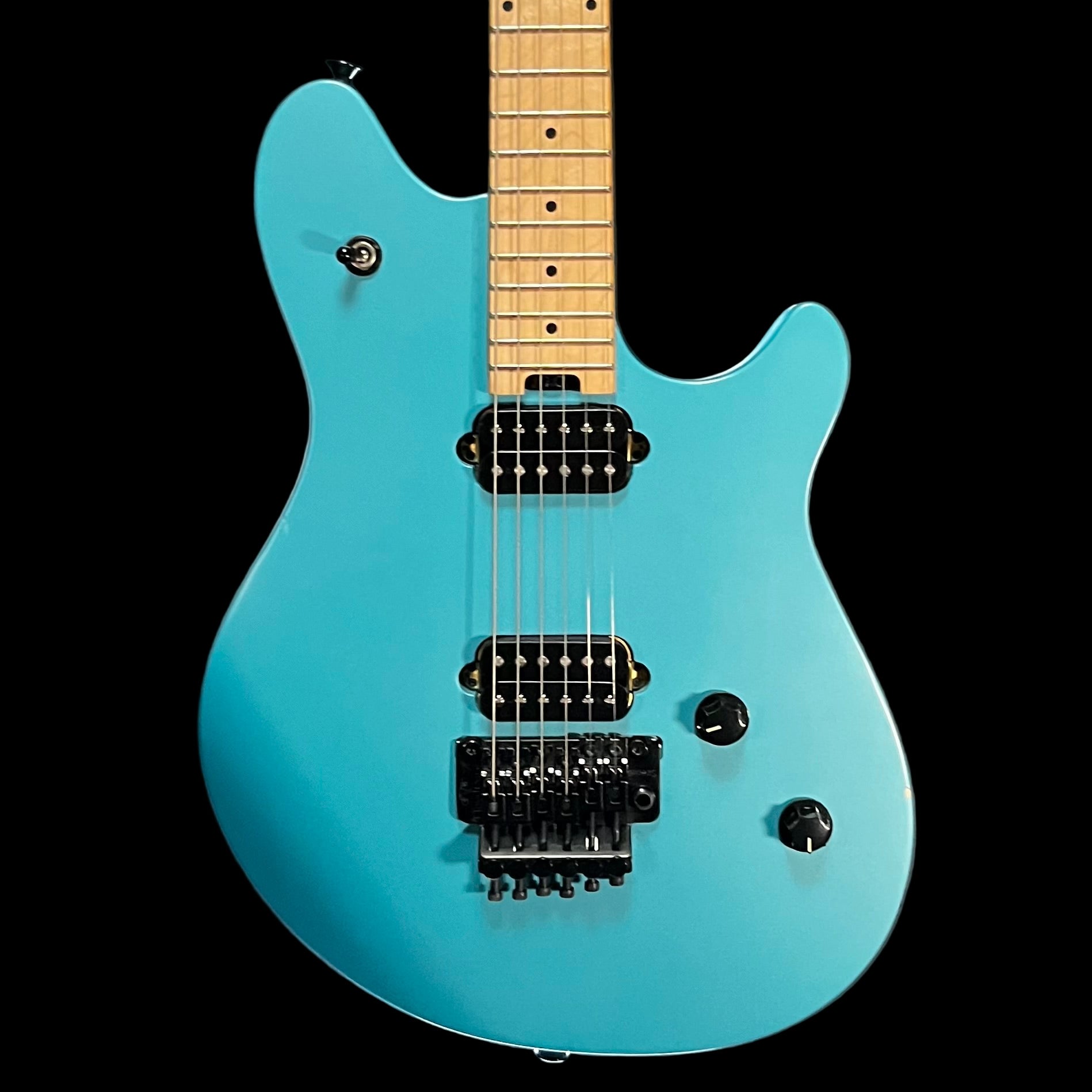 Front of Used 2018 EVH Wolfgang Standard MP Matte Blue Frost w/Case TFW2615